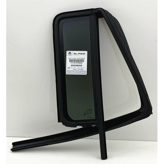 OEM Passenger Right Side Rear Vent Window Vent Glass Compatible with Jeep Wrangler 4 Door Utility 2008-2017 Models/Wrangler JK 4 Door Utility 2018 Models