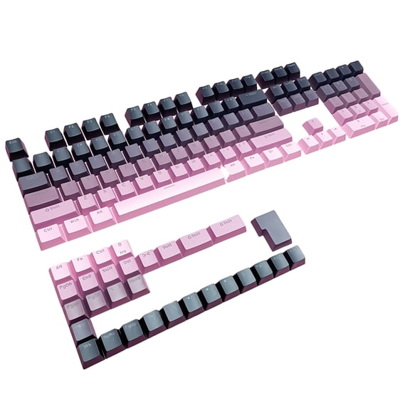 OEM Profile PBT Keycaps for Mechanical Keyboards, Double Shot Shine Through Key, Front Printed in Gradients Orange Black