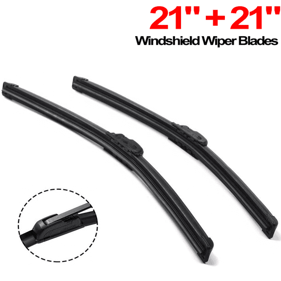 OEM Quality Windshield Wiper Blades 21" & 21" J-Hook Bracketless All Season