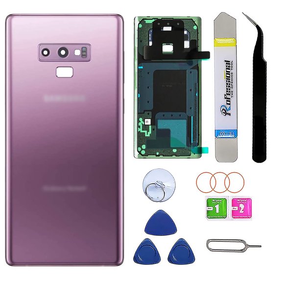 OEM Rear Back Glass Replacement for Samsung Galaxy Note 9 6.4 inches with Reparing Toolkit and Pre-Installed Adhesive (Lavender Purple)