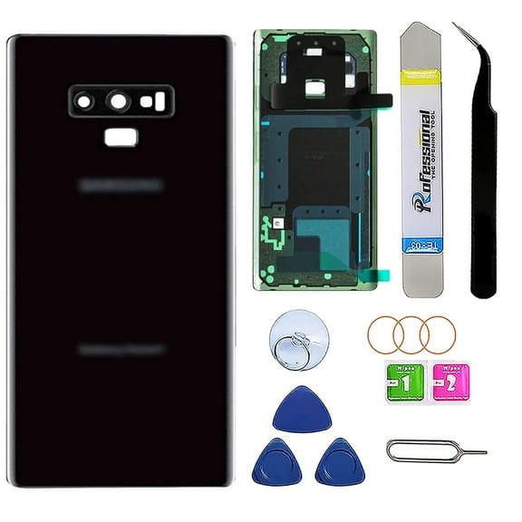 OEM Rear Back Glass Replacement for Samsung Galaxy Note 9 6.4 inches with Reparing Toolkit and Pre-Installed Adhesive (Midnight Black)