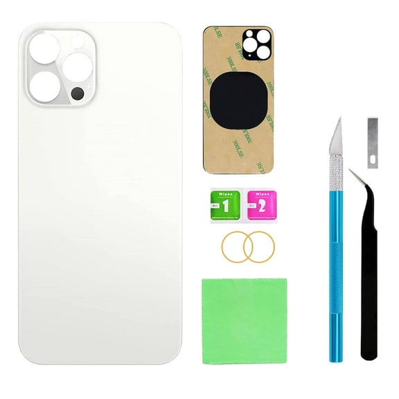OEM Rear Back Glass Replacement for iPhone 11 Pro Max 6.5 inches with Reparing Toolkit and Pre-Installed Adhesive (Sliver)
