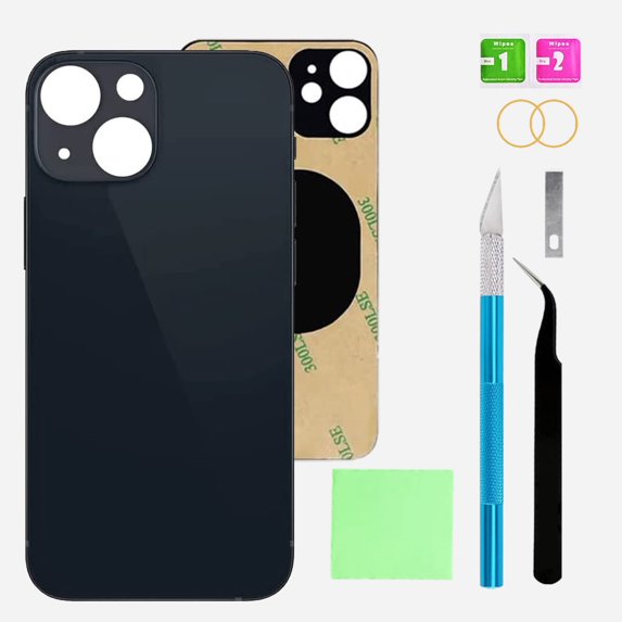 OEM Rear Back Glass Replacement for iPhone 13 Mini 5.4 inches (Black) with Reparing Toolkit