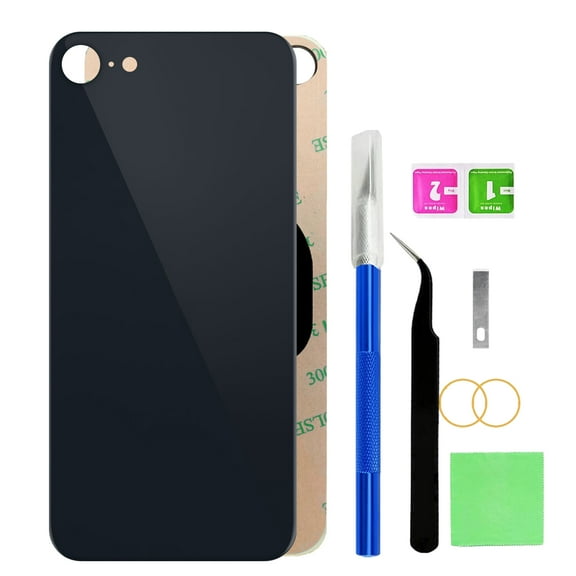 OEM Rear Back Glass Replacement for iPhone SE 4.7 inches (Black) 2020 Second Generation and 2022 Third Generation with Reparing Toolkit