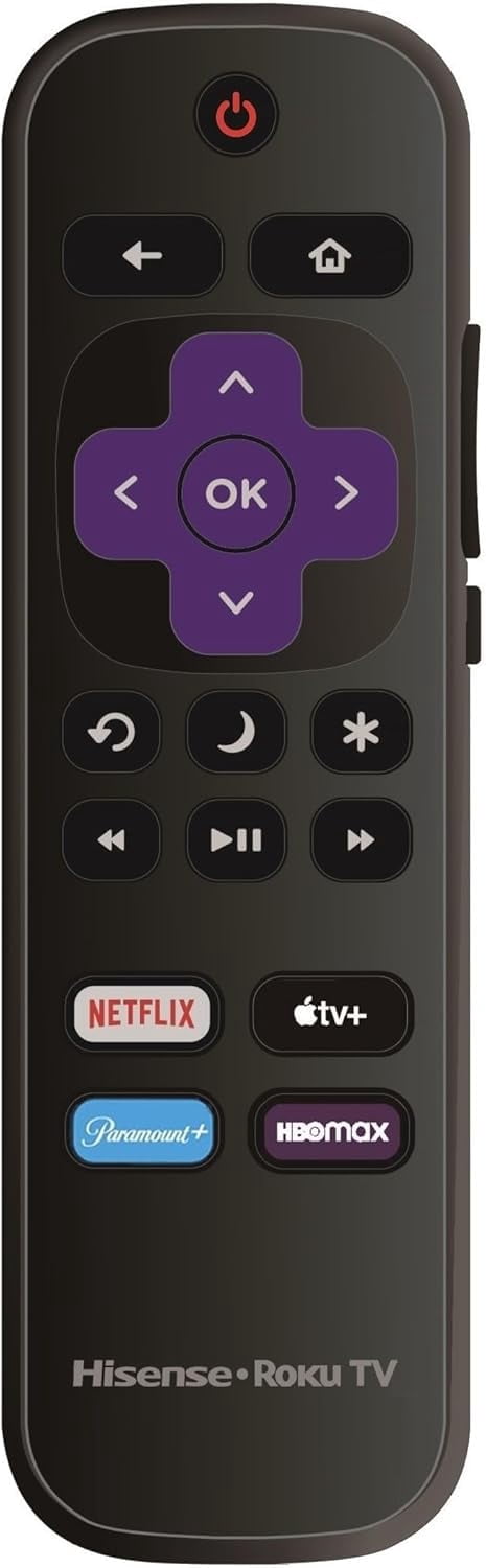 OEM Replacement Remote Control Compatible with All Hisense Roku TV Smart 4K Ultra HDTV 【Only Works with Hisense Roku TV, Not for Roku Stick and Roku Box】 (Netflix/Apple TV+ / Paramount+/ HBO Max)