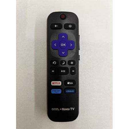OEM Replacement Remote Control fits for all ONN. Roku TV Smart 4K Ultra HDTV with 4 Shortcut APP Keys - Netflix, CRAVE, Apple TV+, and PrimeVideo buttons