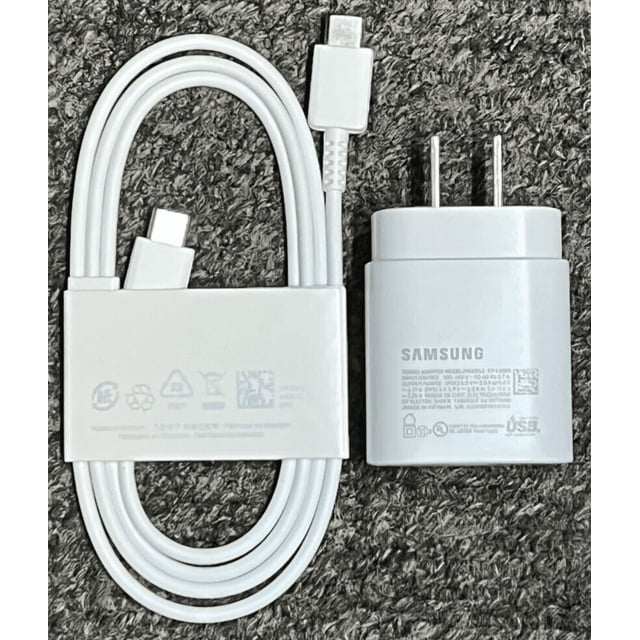 Samsung 25W USB-C Super Fast Wall Charger with Detachable Cable, White ...