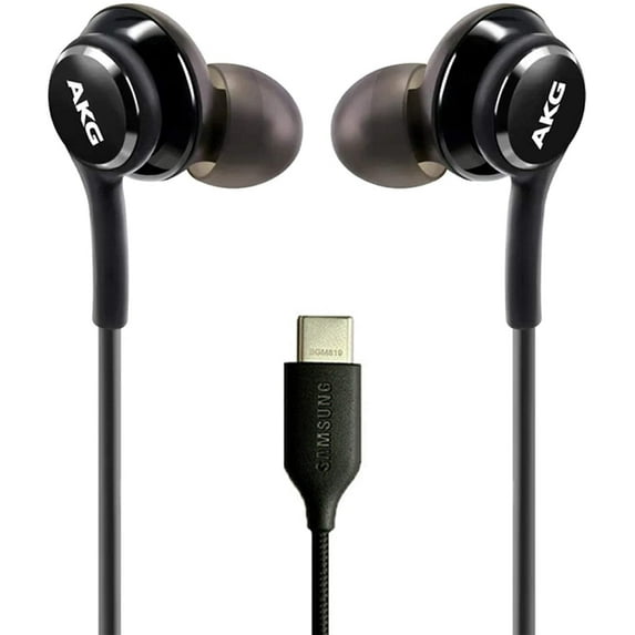 Freedomtech Earbuds Earphones Wired Compatible with Galaxy Note 10 Type-C with Mic and Remote Control (Black)