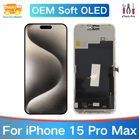OEM Soft OLED Display For iPhone 15 Pro Max 6.7 TouchScreen Assembly Replacement