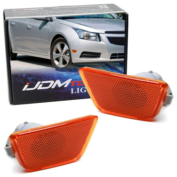 OEM-Spec Amber Lens Front Bumper Side Marker Lamp Housings For 2011-2015 Chevrolet Cruze
