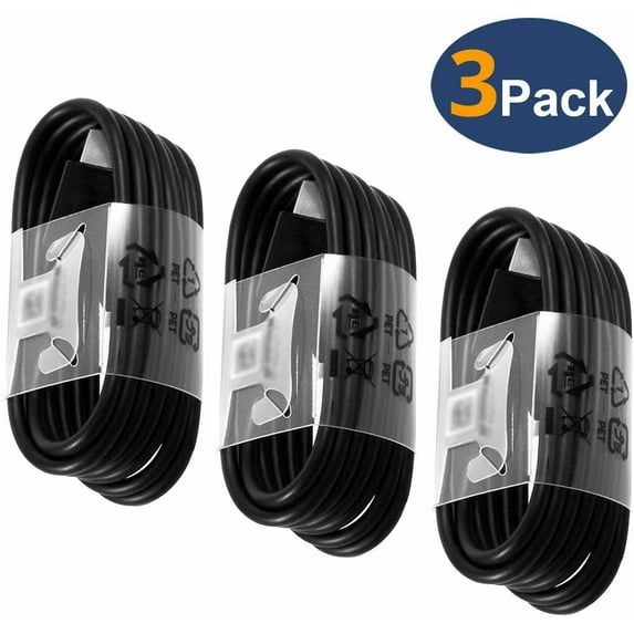 OEM USB Type C Charger Cable Compatible Samsung Galaxy A50 Fast Charging Cord (3-Pack,4FT)