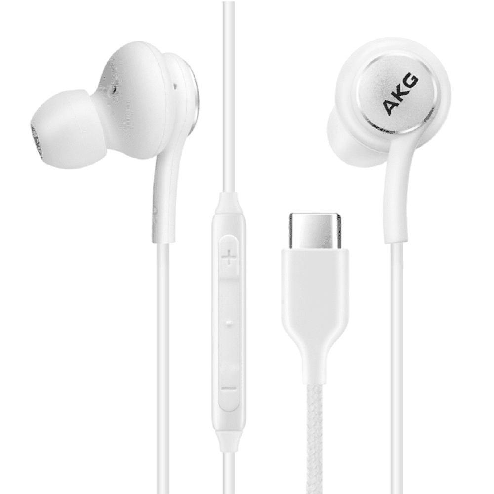 OEM UrbanX 2021 Type C Stereo Headphones for vivo iQOO Z6 Pro Braided Cable with Microphone White USB C Connector US Version