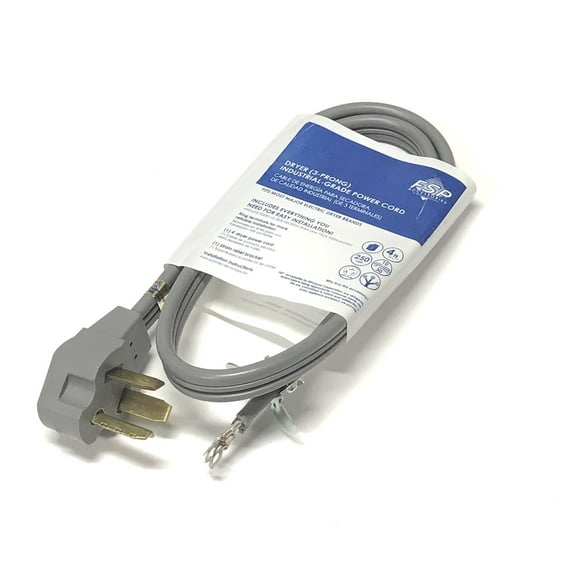 OEM Whirlpool Dryer Power Cord Originally Shipped With WED8000BW0, LTE5243BW0, WED9400SW1, LT7004XTW0
