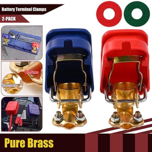 2Pcs Car Battery Terminal Connector 12V 24V Clamp Adjust Disconnect Top Post Cover Quick Release Tool - 34