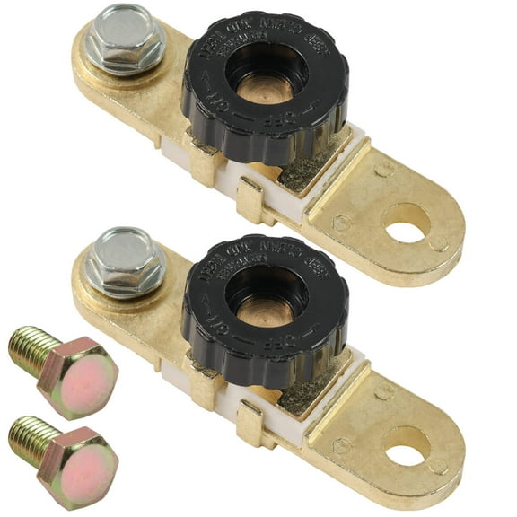 OEMASSIVE 2X Battery Terminal Quick Disconnect Switch Side Post Battery Shut/Cut Off Brass