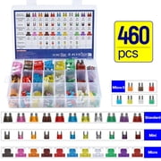 OEMASSIVE 460Pcs Car Fuses Assorted Set Van Bike Mini Standard Micro Blade Truck 2-40A Box, suitable for cars ,RV, truck, boats,motorcycles