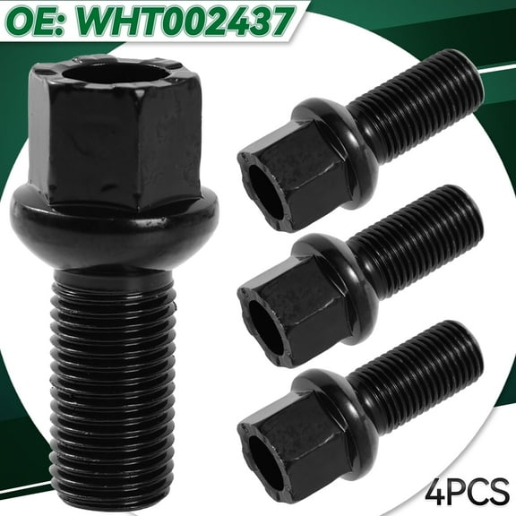 OEMASSIVE 4x Black Wheel Bolts Lug Nuts WHT001812 for VW Audi Skoda Seat M14x1.5