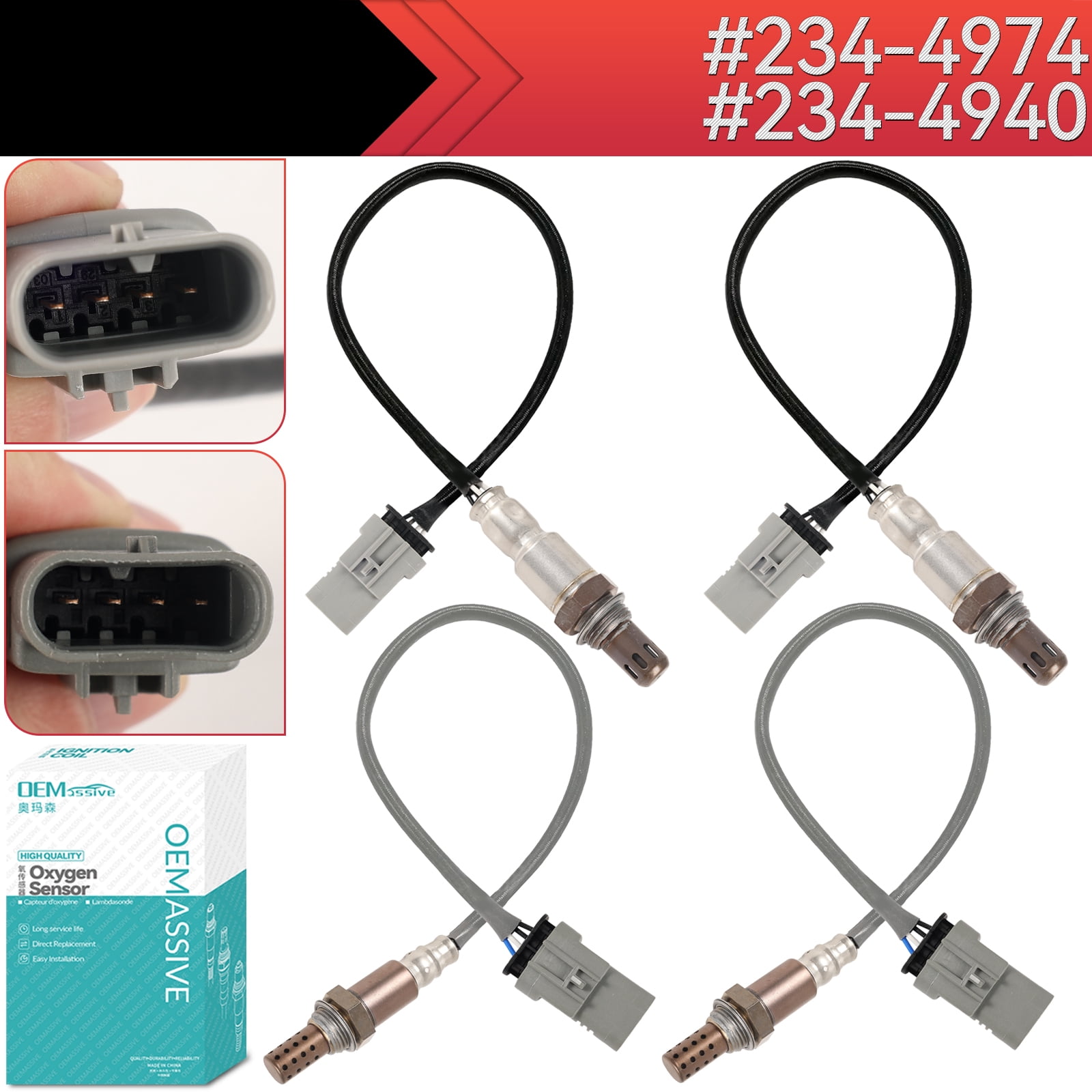 OEMASSIVE 4PCS Oxygen O2 Sensors for Chevrolet Silverado 1500 2014-2018 ...
