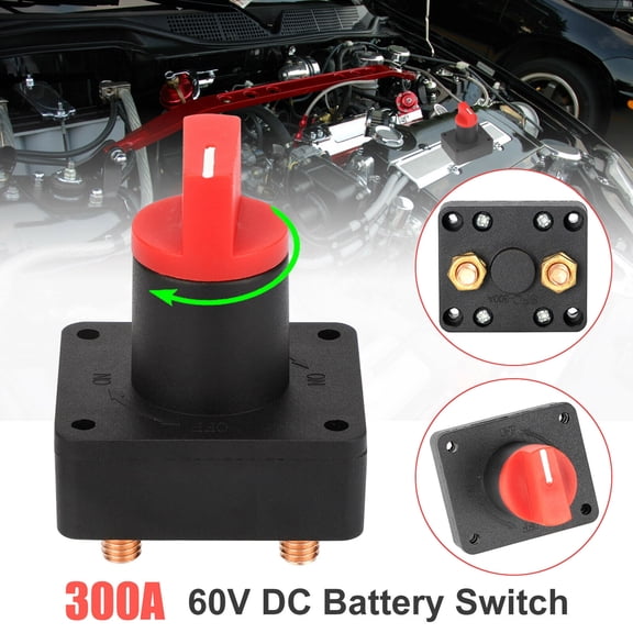OEMASSIVE Universal 12V 24V 48V 60V Battery Isolator Switch Disconnect Power Cut off Kill Switch Car Boat Van Truck Marine Auto 100A 300A