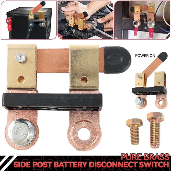 OEMASSIVE Car Battery Disconnect Knife Blade Switch Side Post Heavy Duty Shut off 12/24V
