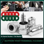 OEMASSIVE Car Battery Post Terminal Cleaner Stainless Dirt Corrosion Brush Hand Protector Tool Kit