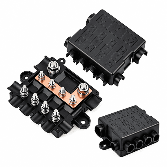OEMASSIVE Heavy Duty Power Distribution Fuse Box Block Mega & Midi Fuses Holder 12V/24V