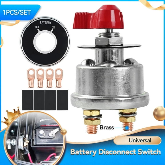 OEMASSIVE Red Cap Master Battery Quick Disconnect Power Cut Shut Off Switch Heavy Duty 300A 12/24V