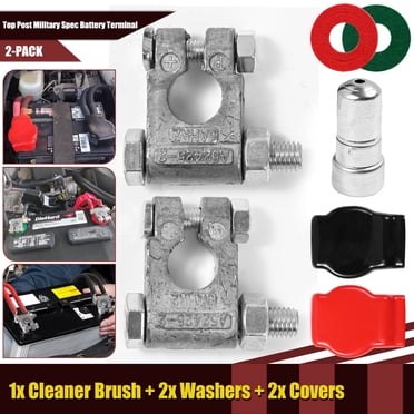 Universal Military Style Battery Terminals – Top Post Kit W/ Fireproof Covers