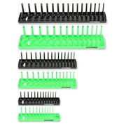 OEMTOOLS 22233 6 Piece SAE and Metric Socket Tray Set Black and Green
