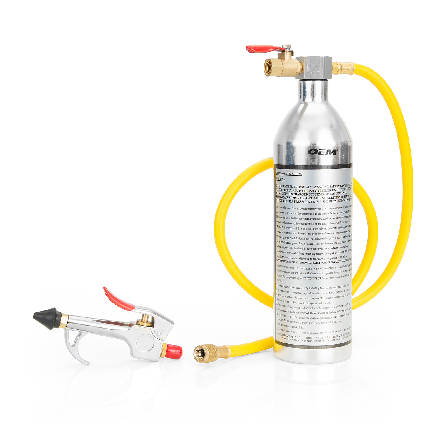 OEMTOOLS 24515 AC System Flush Kit for R134, R12, R22, R410, and R404