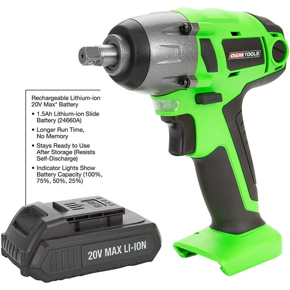 OEMTools 20V MAX* Li-ion 3/8" Cordless Impact Wrench