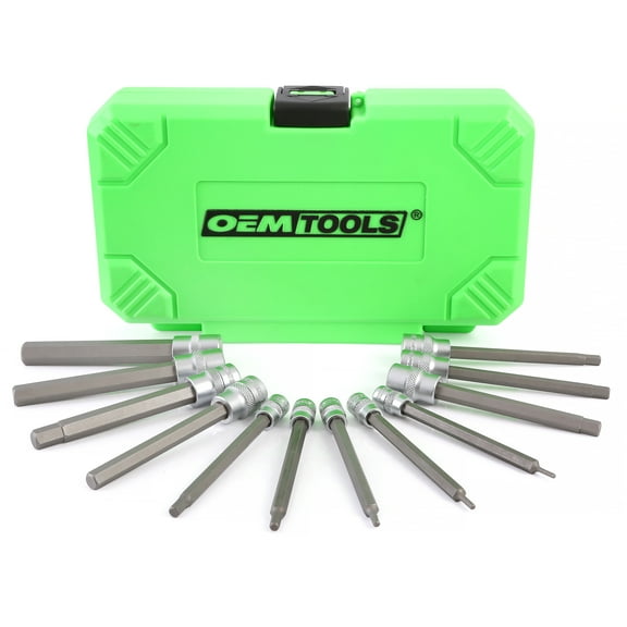 OEMTOOLS Extra Long Hex Bit Socket Set, Metric, 12 Piece Set