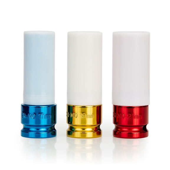 OEMTools 1/2" Drive Thin Wall Nut Protector Impact Socket, 3 Piece Set