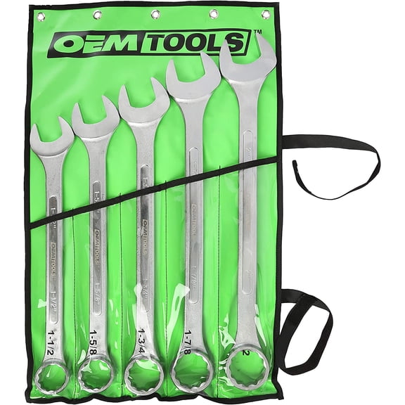 OEMTools 5 Piece SAE Jumbo Combination Wrench Set (1-1/2" – 2")