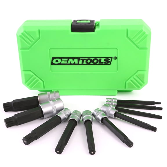 OEMTools Magnetic Long Triple Square Bit Socket Set, 10 Piece Set