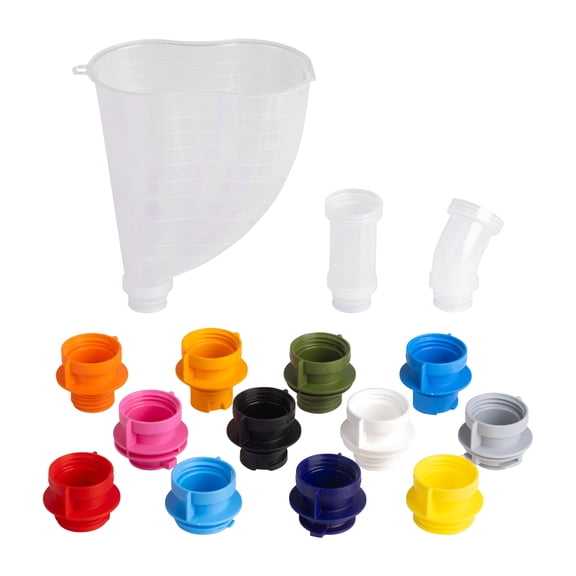 OEMTools Universal No-Spill Oil Funnel, 12 Color-Coded Adapters for Import & Domestic Vehicles