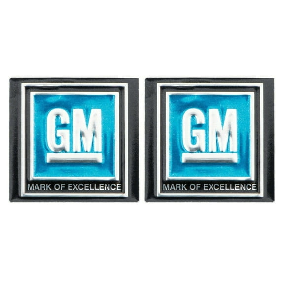 OER (2) Blue Mark of Excellence Seat Belt Decals 1968-1972 Pontiac Chevy Buick
