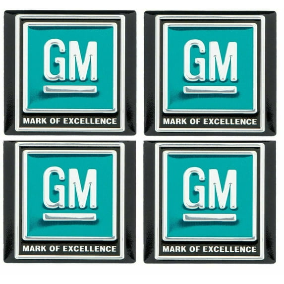 OER (4) Aqua Mark of Excellence Seat Belt Decals 1964-1967 Pontiac Chevy Buick