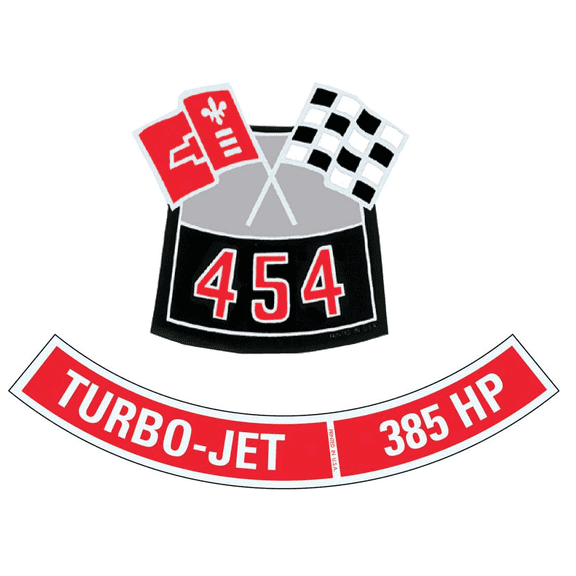 OER 454 With 385 HP Air Cleaner Decal Set Camaro Nova Chevelle Impala Corvette