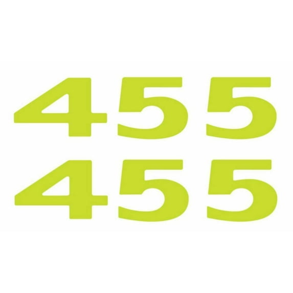 OER "455" Light Green Hood Scoop Decal Set 1973-1974 Firebird and Trans AM