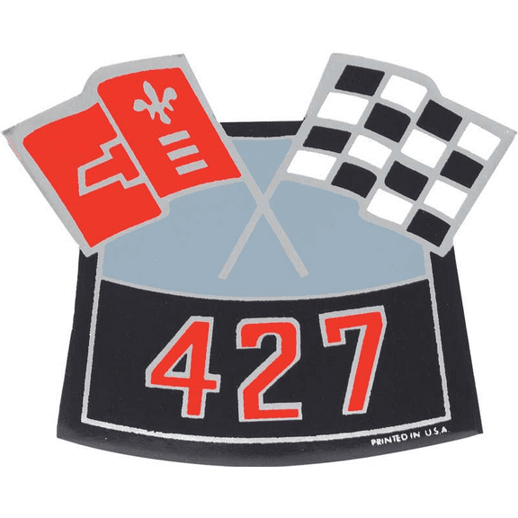 OER Air Cleaner Decal Crossed Flags 427 Camaro Nova Chevelle Impala Corvette