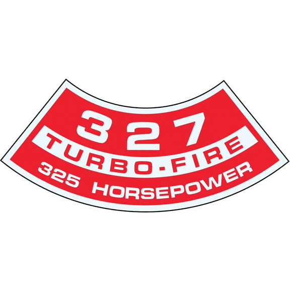 OER Air Cleaner Decal Turbo-Fire 327/325 HP Camaro Nova Chevelle Impala Corvette