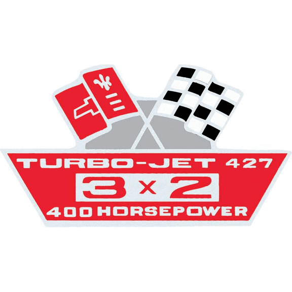 OER Air Cleaner Decal Turbo-Jet 427/400 3X2 Camaro Nova Chevelle Impala Corvette
