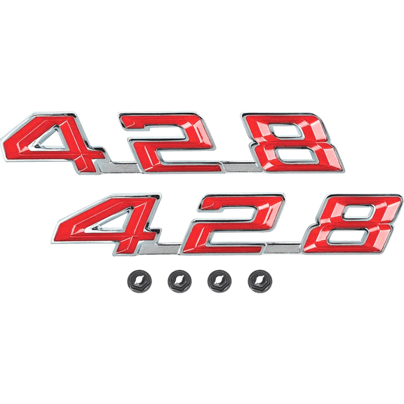 OER Chrome Plated Zinc Die-Cast 428 Hood Emblems Set 1967-1969 Pontiac Firebird