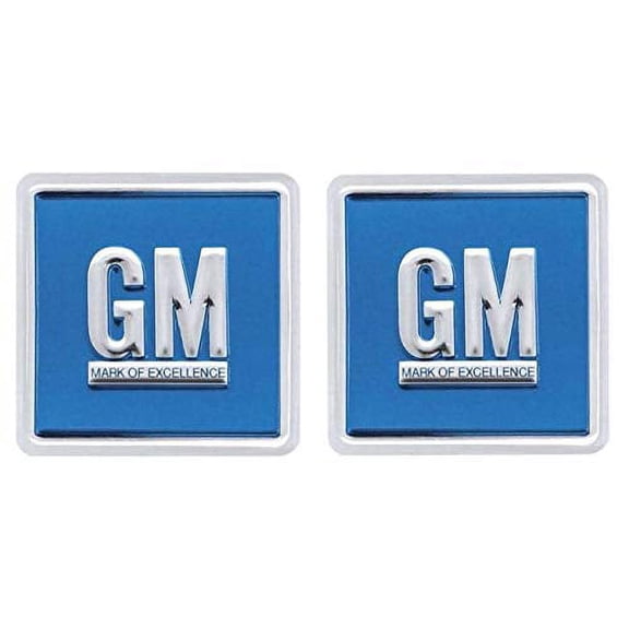OER GM Emblem Door Decal Set Embossed Blue 1967-1974 Camaro Nova Impala Firebird