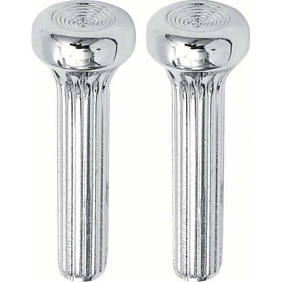 OER K546 1968-1990 GM Chrome Ribbed Diecast Door Lock Knobs Chevrolet Pontiac