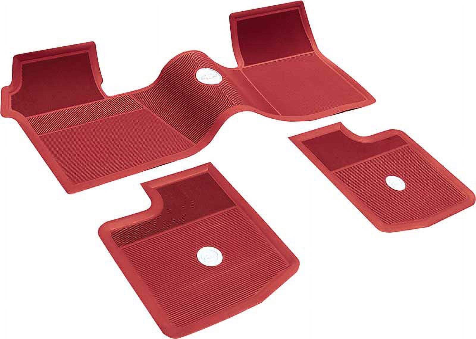 OER M63002 Red Bow Tie 3 Piece Rubber Floor Mat Set 19631972 Impala