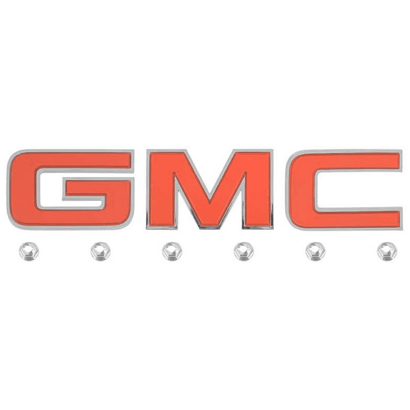 OER Red "GMC" 3 Letter Grille Emblem Set 1983-1991 GMC Truck Van and SUV