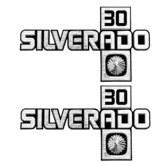 OER "Silverado 30" Front Fender Emblem Set 1981-1988 Chevy Pickup Trucks