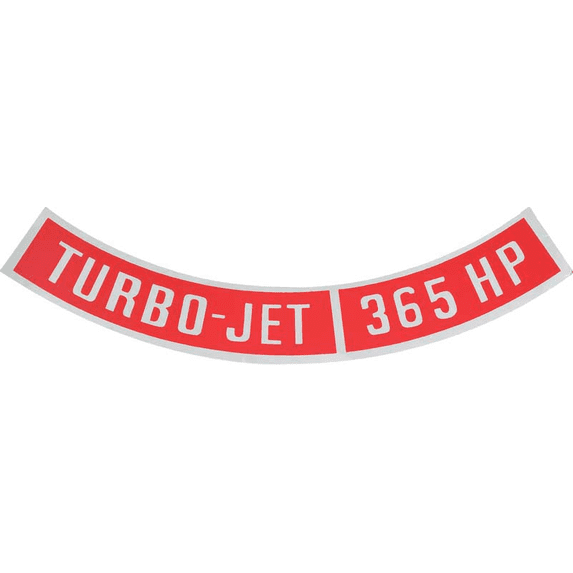 OER Turbo-Jet Air Cleaner Decal 365 HP Camaro Nova Chevelle Impala Corvette